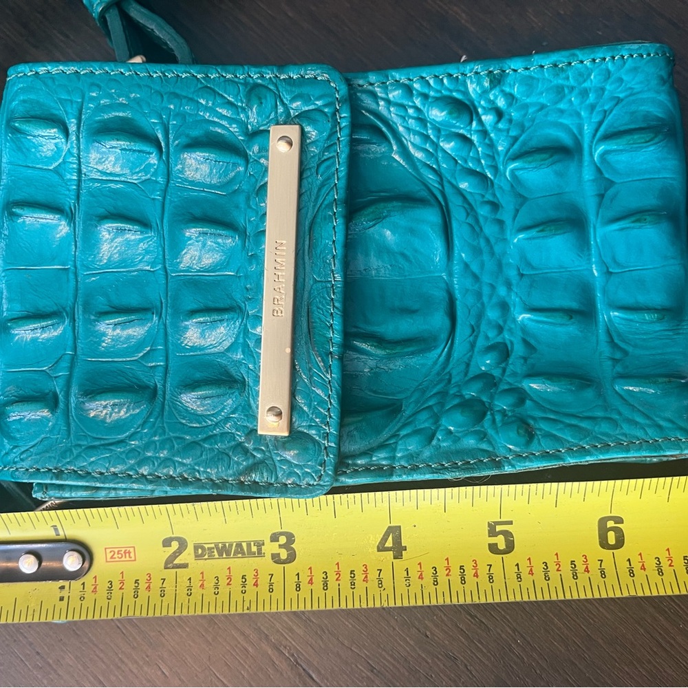 Brahmin Turquoise Embossed Crossbody Bag - Picture 3 of 6
